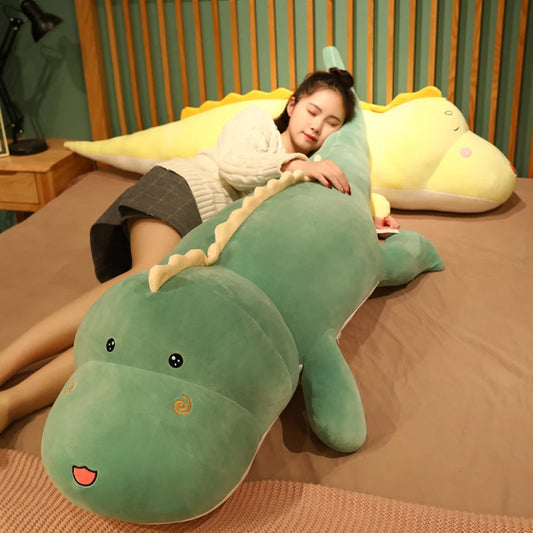 New Huggable Big Long Cute Dinosaur Plush Toy Soft Cartoon Animal