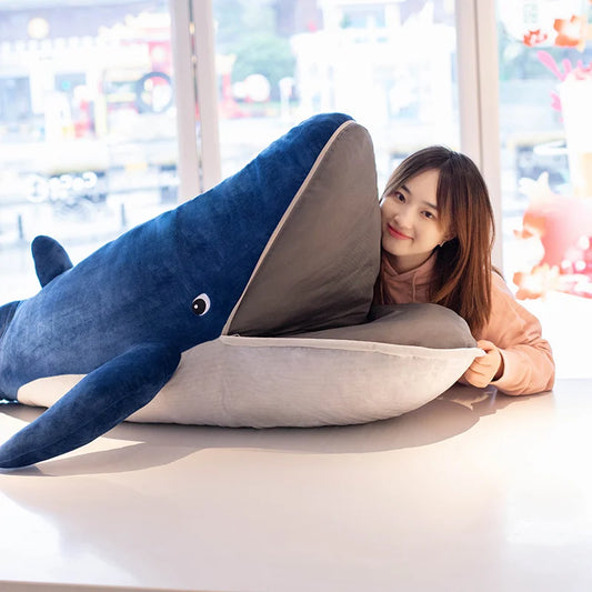 Big Mouth Blue Whale Doll Plush Toy Aquatic Ocean Cuddly Animal Plush